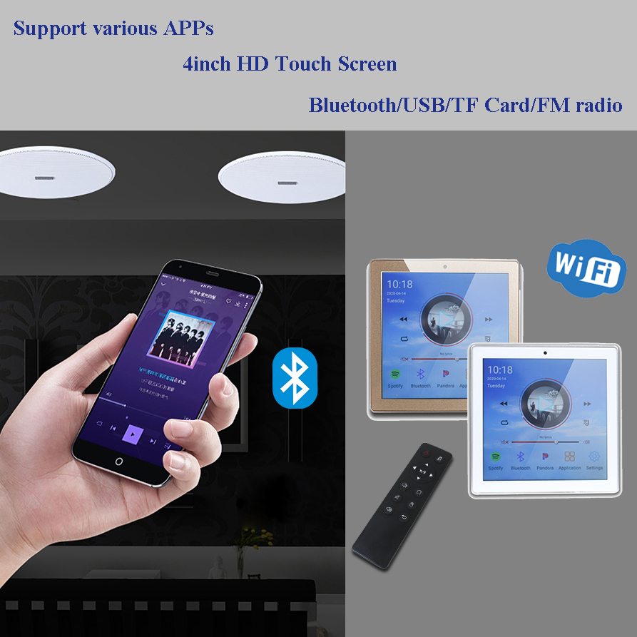 Audio Music Online - Amplificateur mural Android WiFi Bluetooth, contrôleur
