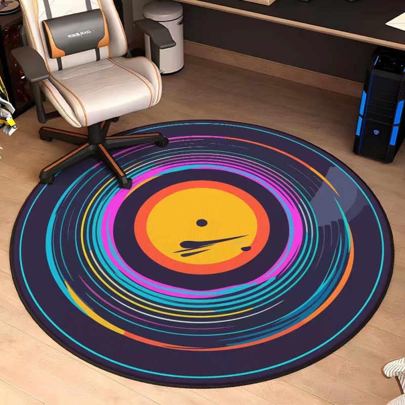 Audio Vibes Music - Tapis de porte rond avec motifs