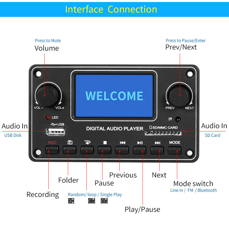Module de lecteur LCD UNISIAN  - Audio Music Mp3 avis et prix